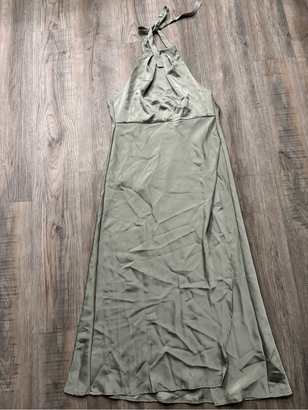 Halter Midi Dress in Sage Green